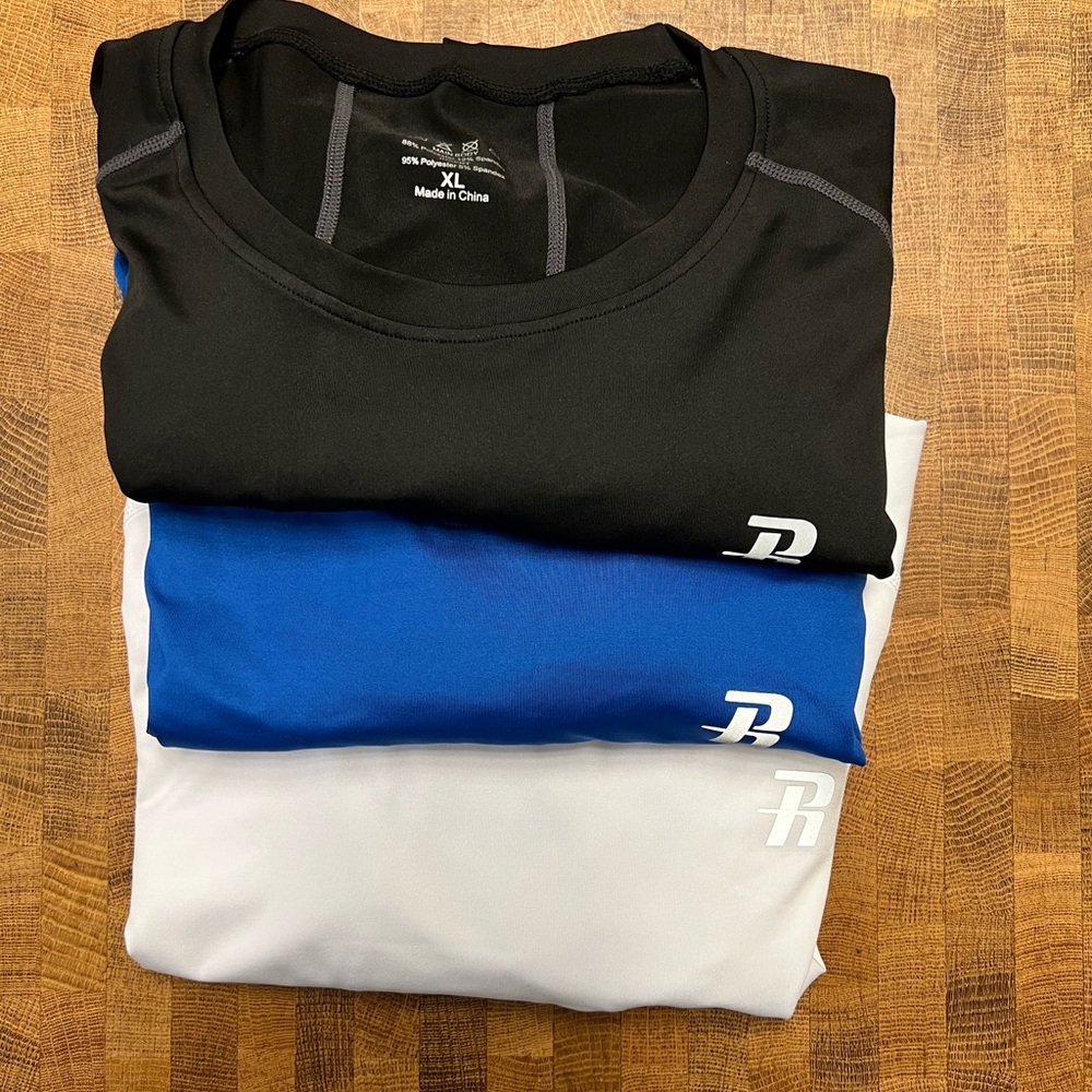 Men's Black, Blue, and White Performance Shirts 3Pack